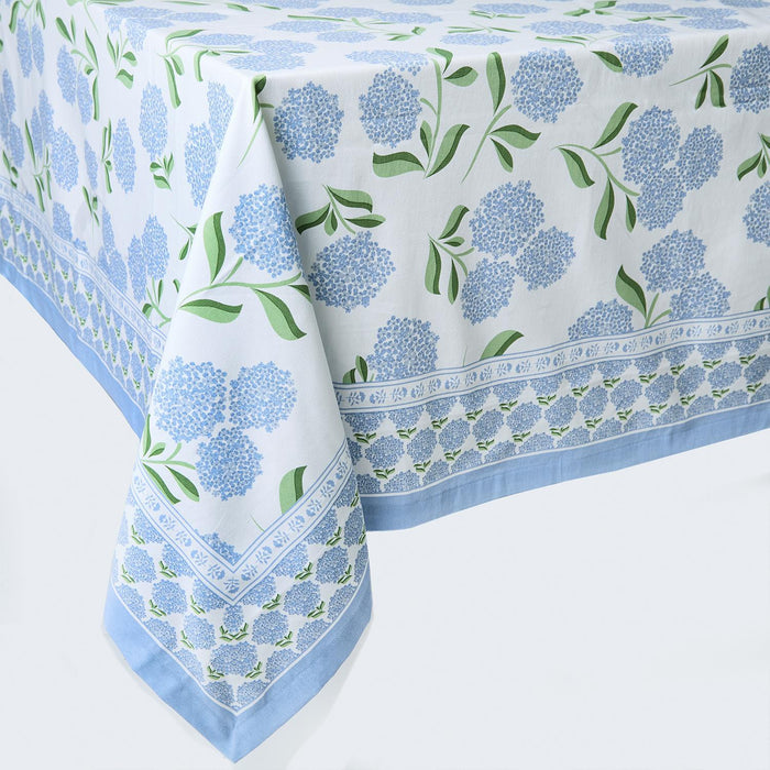 Design Shop Hydrangea Block Print Design Tablecloths - Cotton, Set of 2.