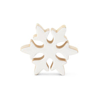 Design Shop Set of 3 Wood Snowflakes W/white Enameled Front