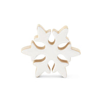 Set of 3 Wood Snowflakes with White Enameled Front