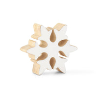 Design Shop Set of 3 Wood Snowflakes W/white Enameled Front