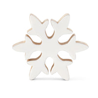 Design Shop Set of 3 Wood Snowflakes W/white Enameled Front
