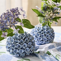 Design Shop Hydrangea Flower Bud Vases / Taper Candleholders - Porcelain, Set of 2.