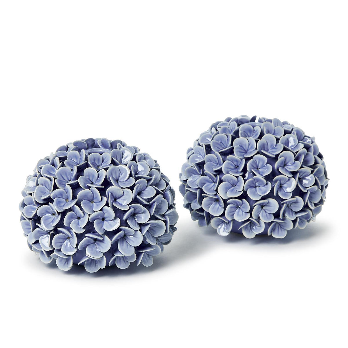 Design Shop Hydrangea Flower Bud Vases / Taper Candleholders - Porcelain, Set of 2.