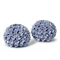 Design Shop Hydrangea Flower Bud Vases / Taper Candleholders - Porcelain, Set of 2.