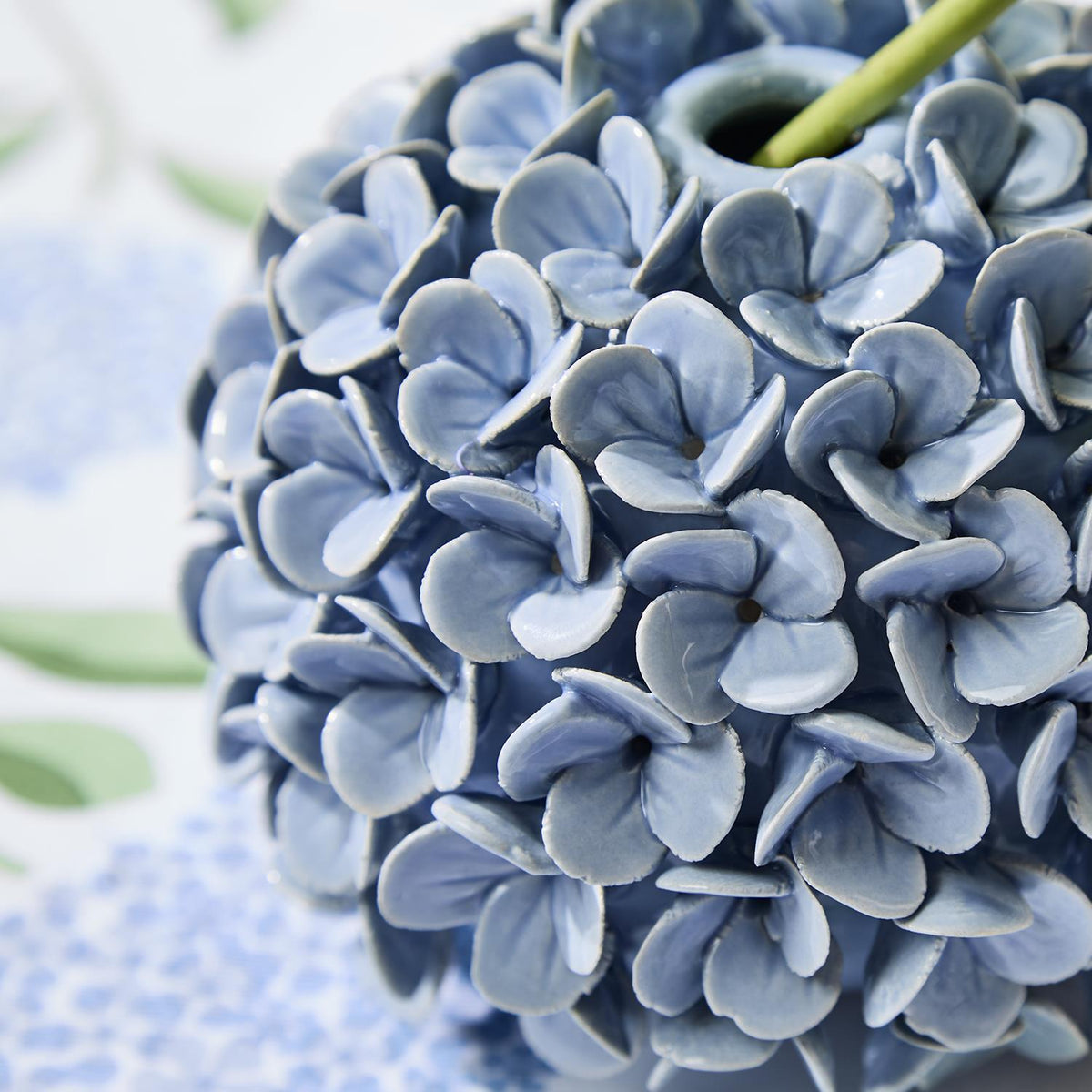 Design Shop Hydrangea Flower Bud Vases / Taper Candleholders - Porcelain, Set of 2.
