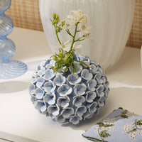 Design Shop Hydrangea Flower Bud Vases / Taper Candleholders - Porcelain, Set of 2.