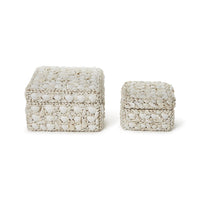 Design Shop Shell Rectangle Boxes - Sea Shell/Plywood, Set of 2.