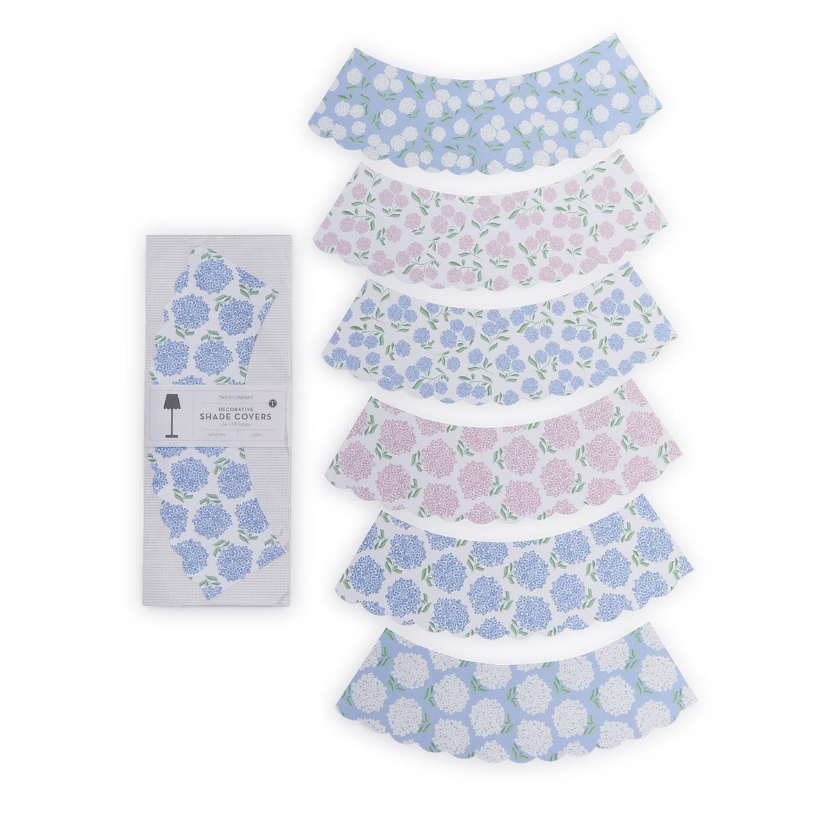 Design Shop Hydrangea Decorative Paper Shade Covers, Set of 2.