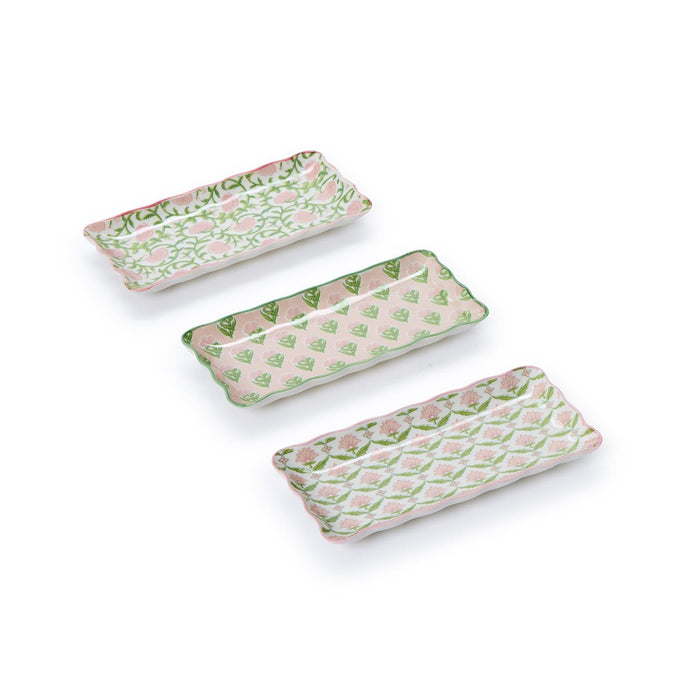 Design Shop Scalloped Edge Trinket Tray - Porcelain, Set of 3.