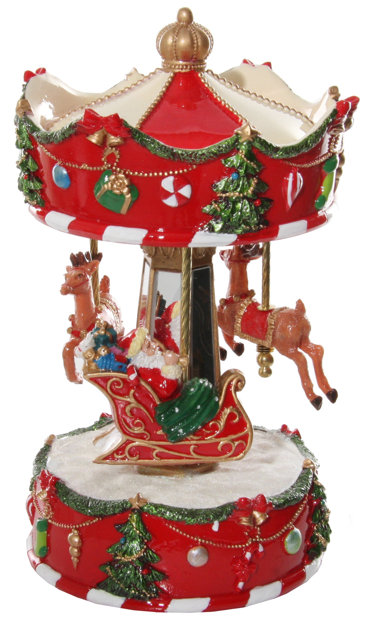 Design Shop 22cm Red Carousel Music Box