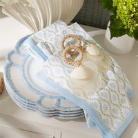 Design Shop Coastal Block Print Cloth Napkins, Set of 4.