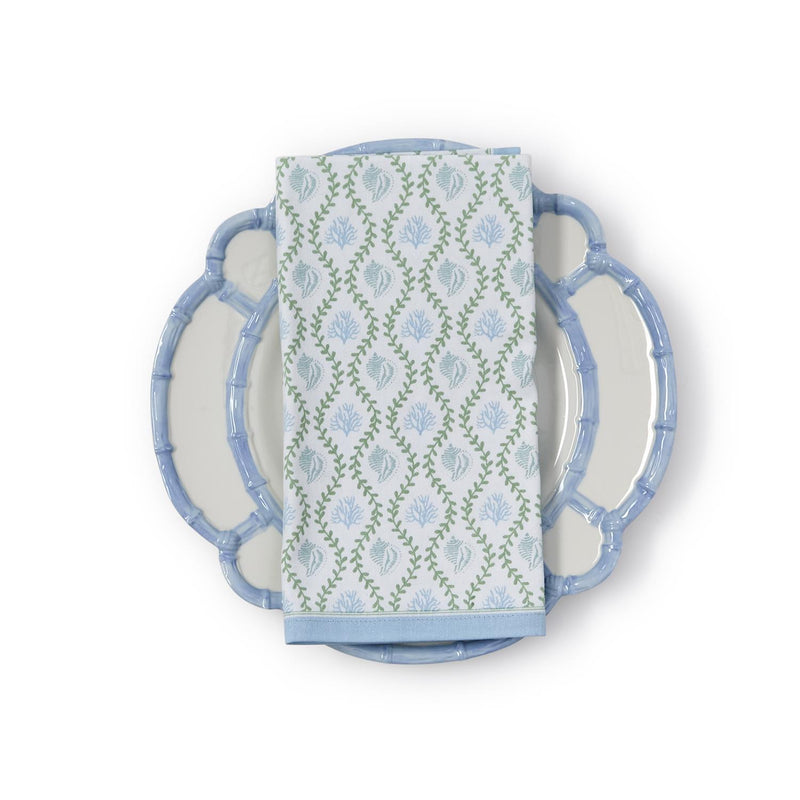 Design Shop Coastal Block Print Cloth Napkins, Set of 4.
