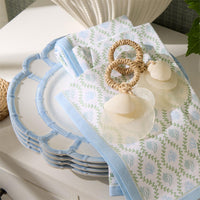 Design Shop Coastal Block Print Cloth Napkins, Set of 4.