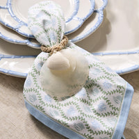 Design Shop Coastal Block Print Cloth Napkins, Set of 4.