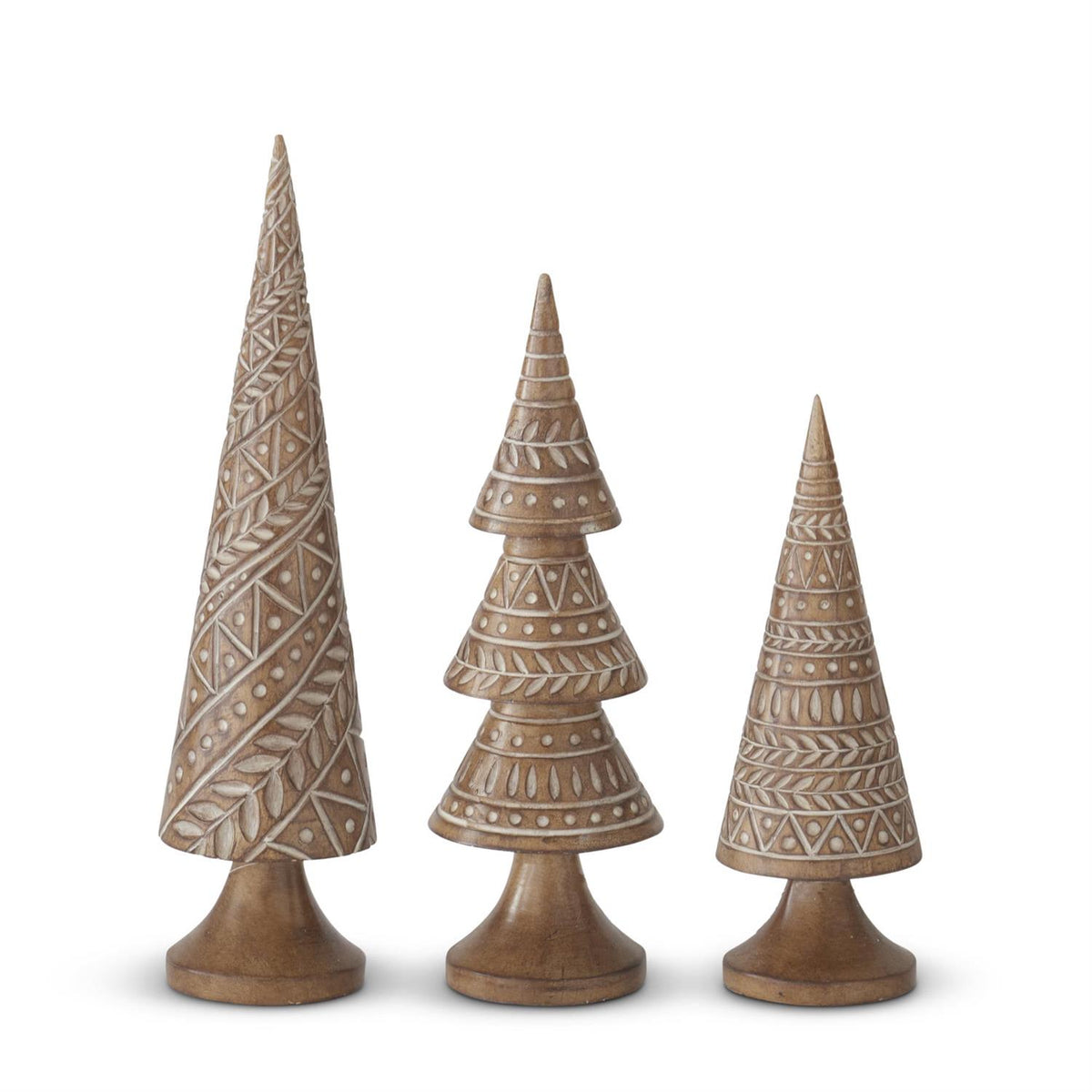 Design Shop Set of 3 Carved Resin Trees