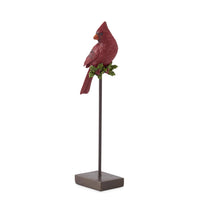 Design Shop Set of 3 Resin Cardinals W/holly on Black Metal Spindle