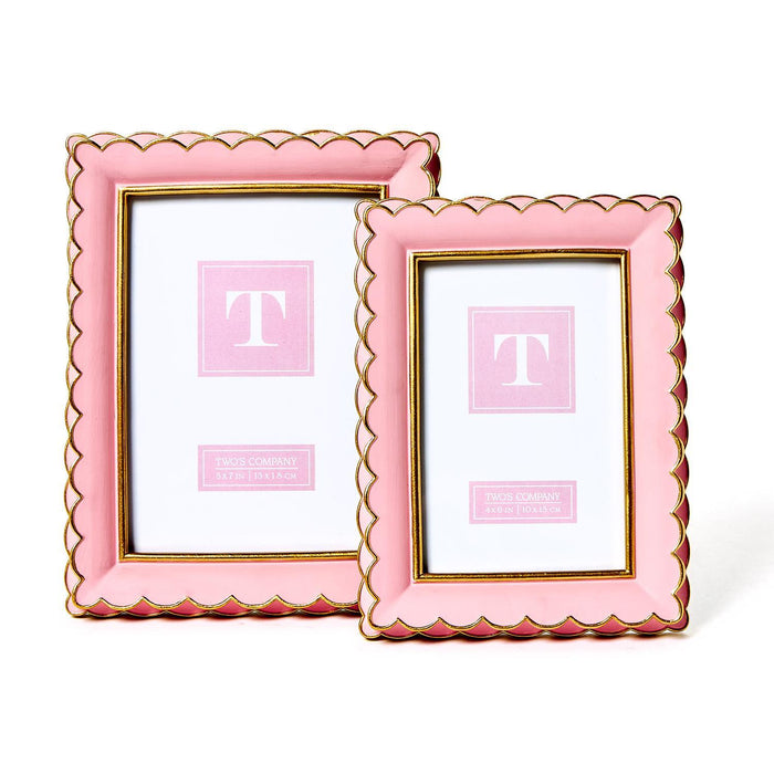 Design Shop Scalloped Picture Frames - Resin/Glass, Set of 2.
