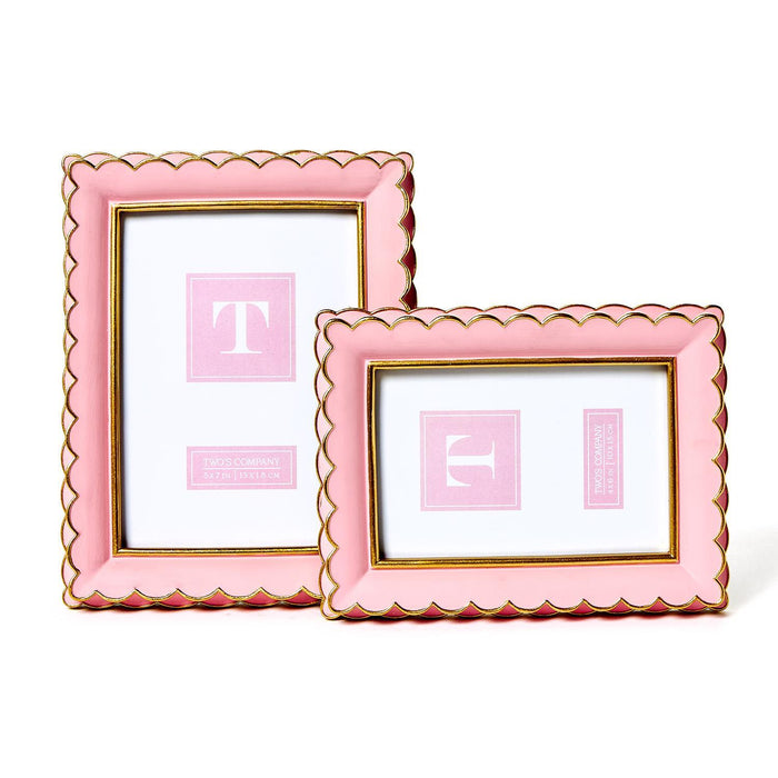 Design Shop Scalloped Picture Frames - Resin/Glass, Set of 2.