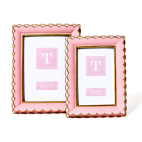 Design Shop Scalloped Picture Frames - Resin/Glass, Set of 2.