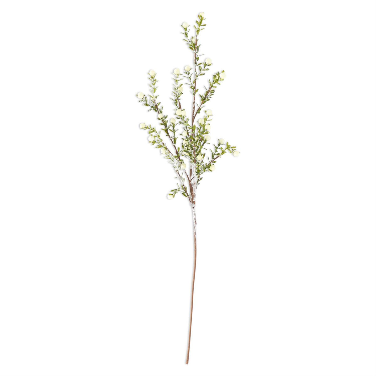 Design Shop 30 Inch Glittered Snowy White Berry Leaf Stem