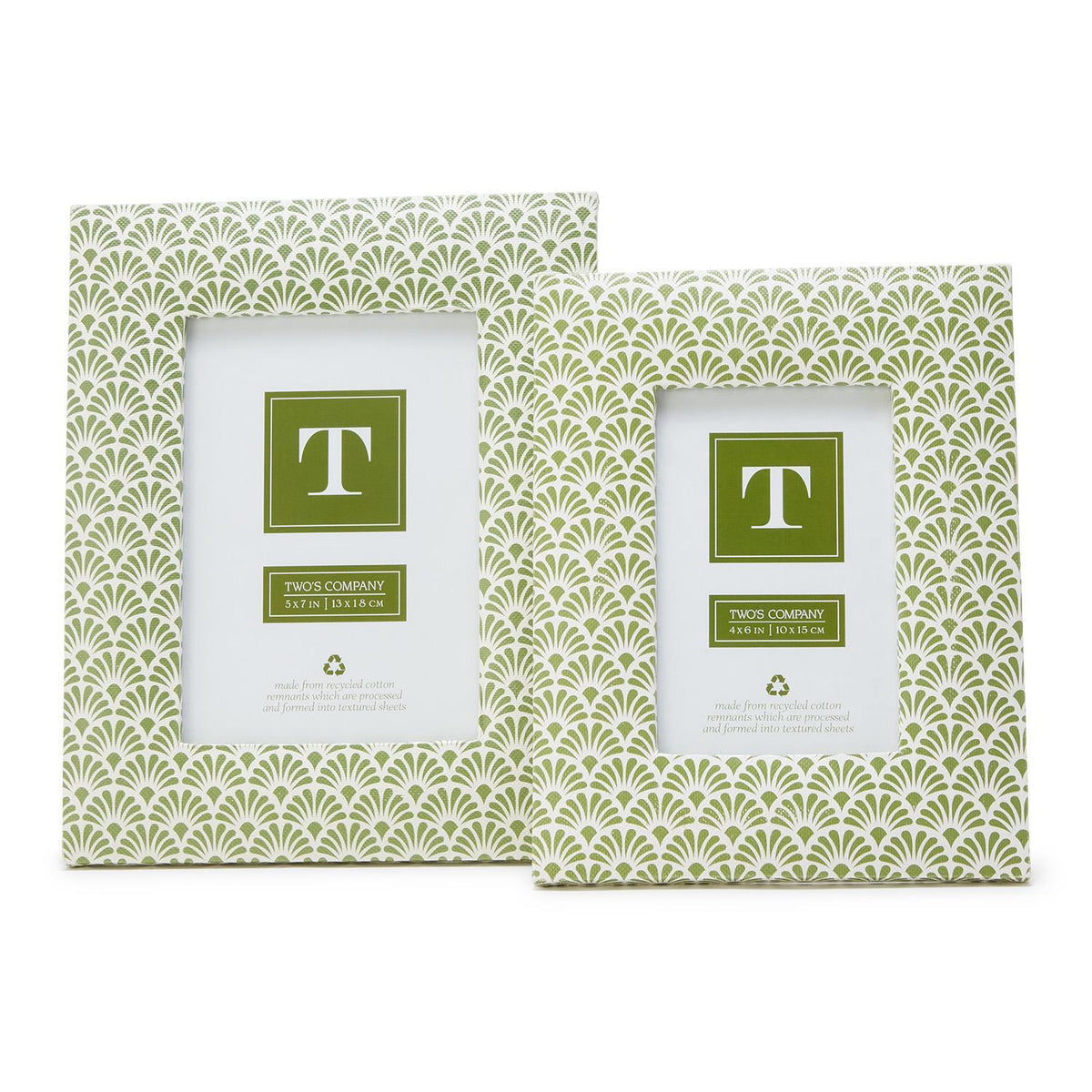 Design Shop Fan Fern Photo Frame - Recycled Paper/MDF/Glass, Set of 2.