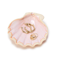 Design Shop Artisanal Reactive Glaze Shell Tidbit Dish / Tray - Stoneware, Set of 3.