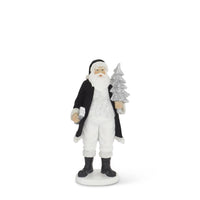 Design Shop Assorted Black Velvet Resin Santas Set of 2.