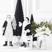 Design Shop Assorted Black Velvet Resin Santas Set of 2.