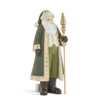 Design Shop 16.5 Inch Sage Green Velvet Santa w/Christmas Tree Staff