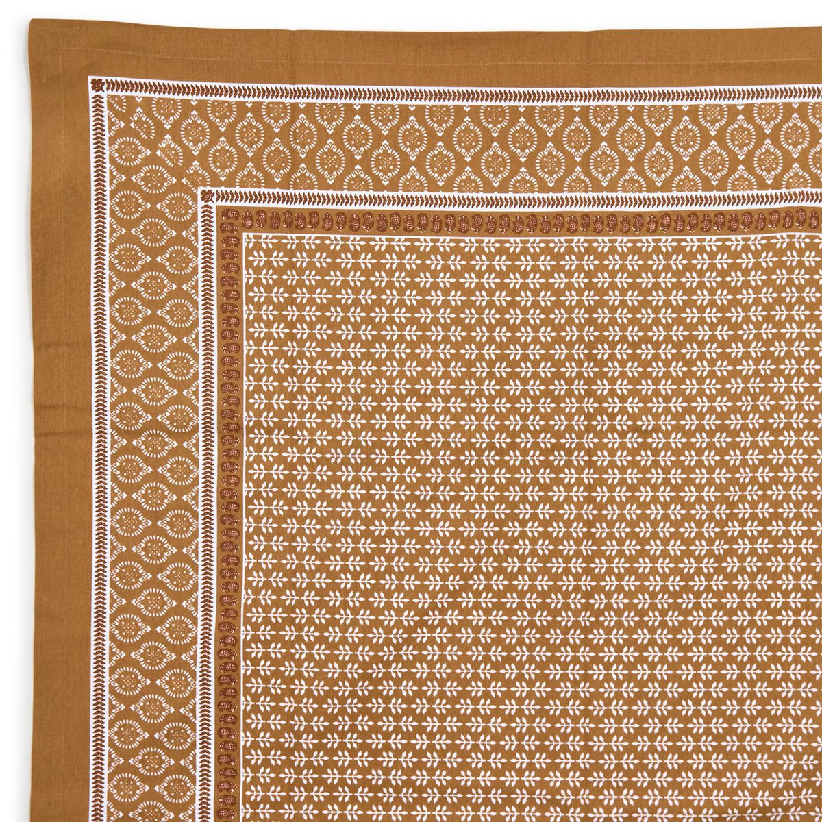 Design Shop Natural Elements Block Print Design Tablecloths - Cotton, Set of 2.
