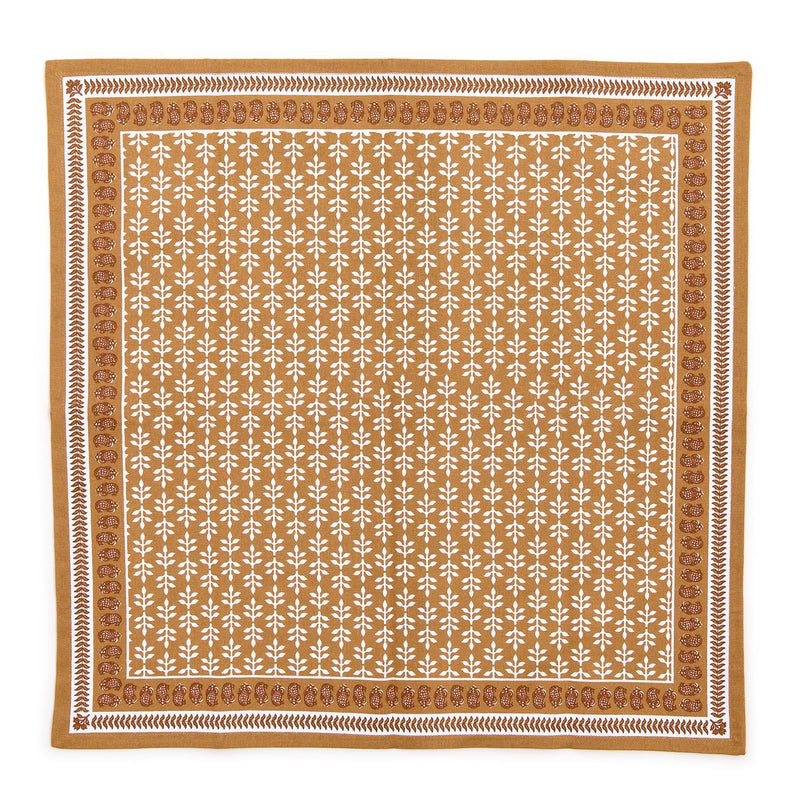 Design Shop Natural Elements Block Print Design Cloth Napkins - Cotton, Set of 4.