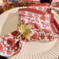 Design Shop Botanica Block Print Design Cloth Napkins, Set of 4.