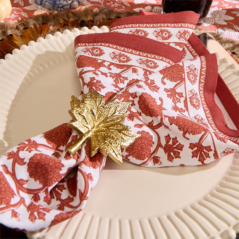 Design Shop Botanica Block Print Design Cloth Napkins, Set of 4.