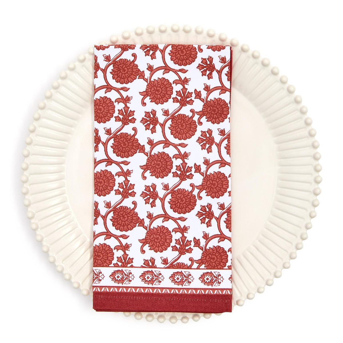 Design Shop Botanica Block Print Design Cloth Napkins, Set of 4.