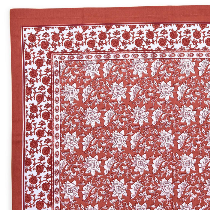 Design Shop Botanica Block Print Design Tablecloths - Cotton, Set of 2.