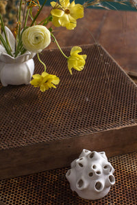 Design Shop White Shephard Flower Frog, 3.5" X 3.25", Set of 2.