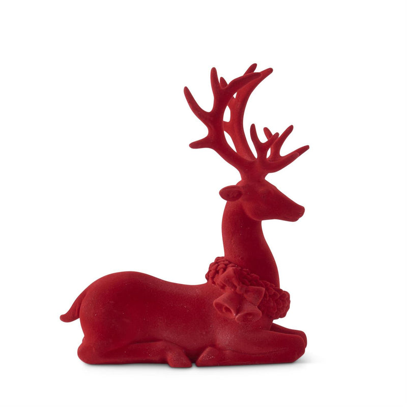 Design Shop Set of 2 Red Velvet Resin Reindeers