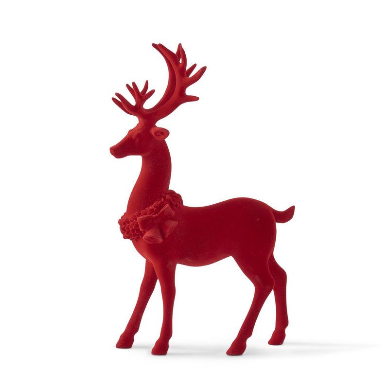 Design Shop Set of 2 Red Velvet Resin Reindeers