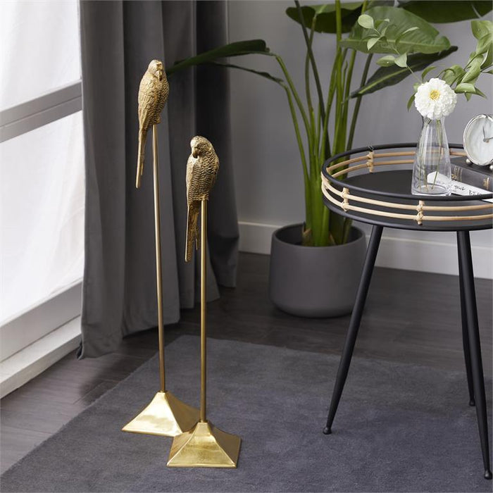 Design Shop  Gold Aluminum Bird Sculpture
