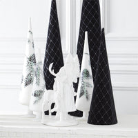Design Shop 12 Inch Glittered White Resin Santa w/Reindeer
