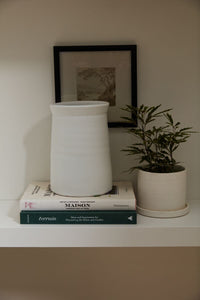 Design Shop White Alban Collection Vase, 6.5" X 9.5"