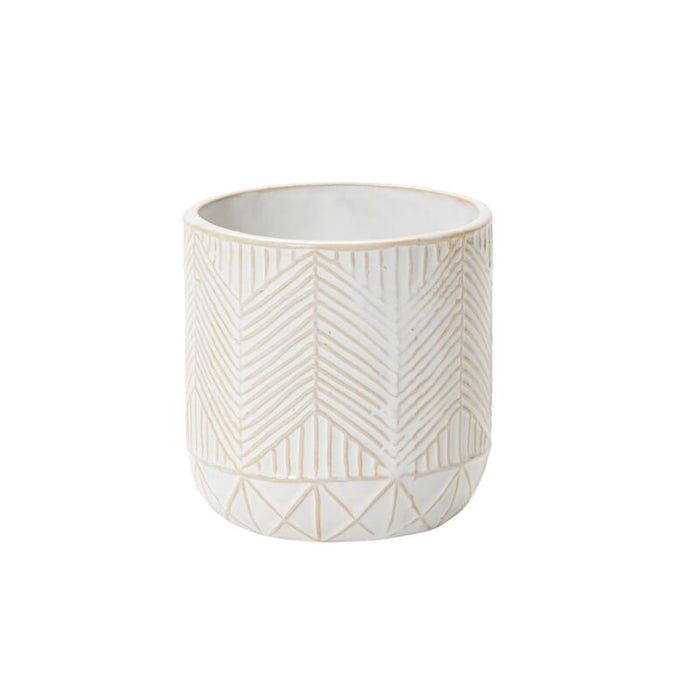 Design Shop White Whitcomb Pot, 5" X 5", Set of 2.