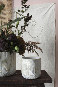 Design Shop White Whitcomb Pot, 5" X 5", Set of 2.