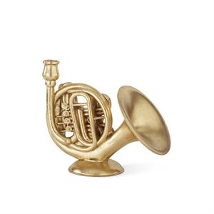Design Shop 11.5 Inch Gold Foiled French Horn Taper Candleholder