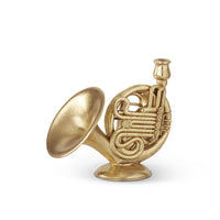 Design Shop 11.5 Inch Gold Foiled French Horn Taper Candleholder