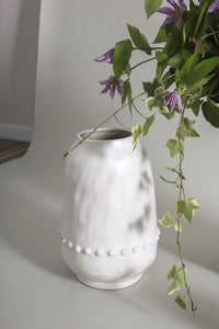 Design Shop White Homestead Vase, 9" X 14.5".