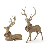 Design Shop Gold Resin Deer, Set of 2