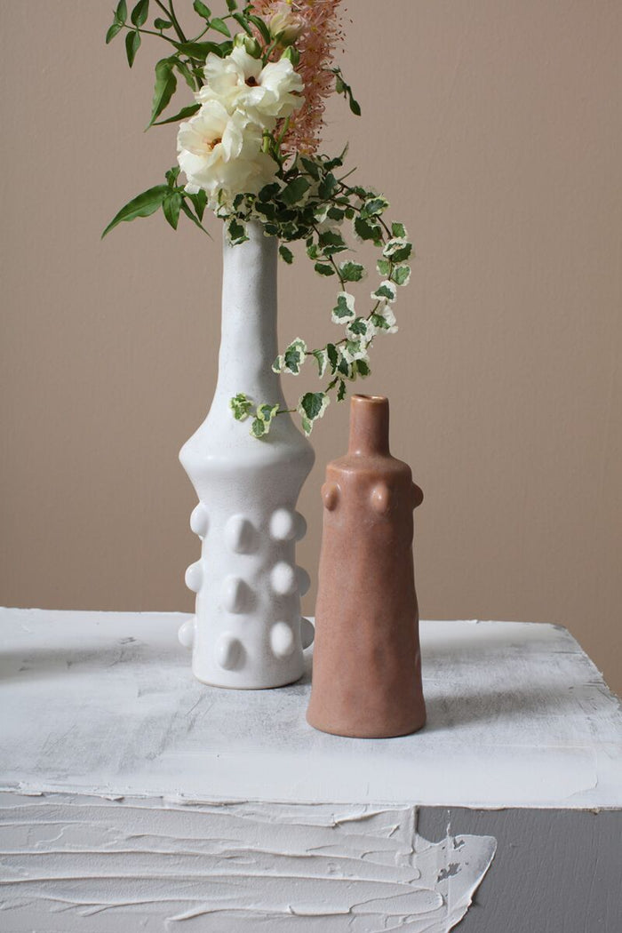 Design Shop Pink Artisan Budvase, 3" X 8.25", Set of 2.