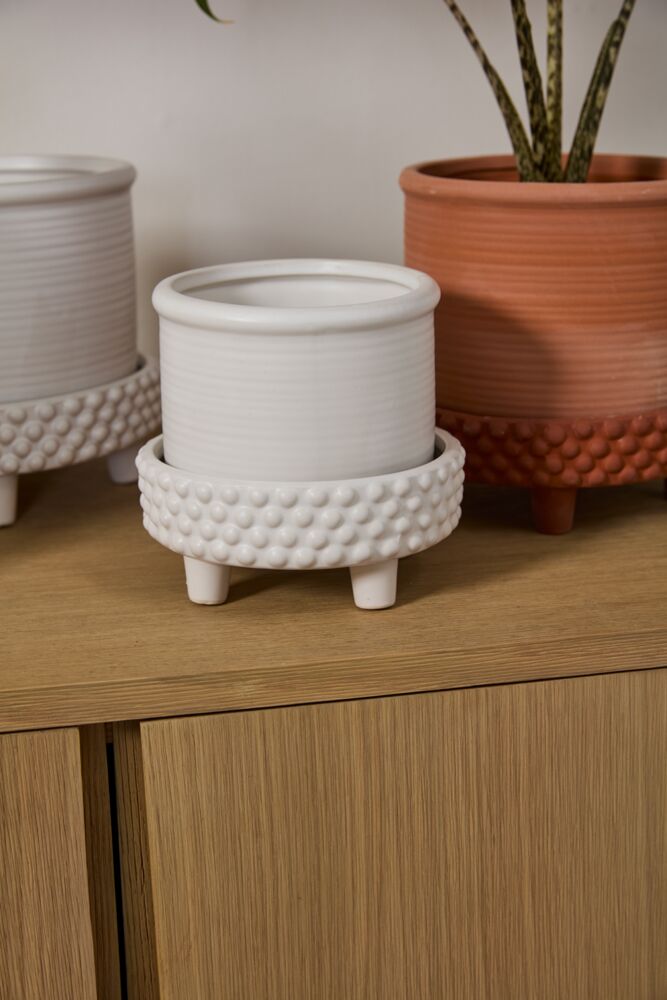 Design Shop White Jane Footed Pot, 6.25" X 6".