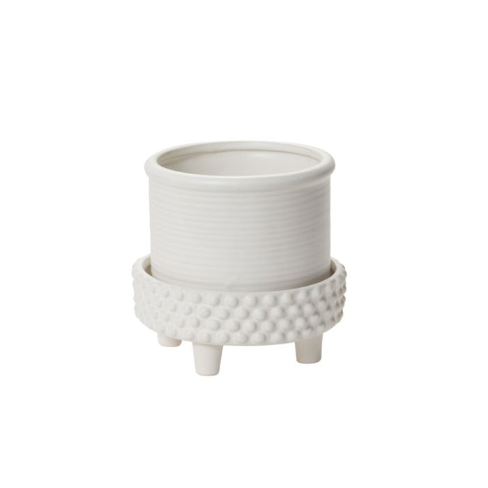 Design Shop White Jane Footed Pot, 6.25" X 6".